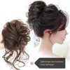 Messy Bun Hairpiece, Women Fashionable Light Brown Synthetic Wavy Curly