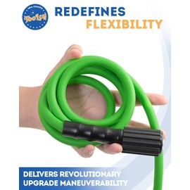TOOLCY 3300 PSI Super Flexible Pressure Washer Hose 100FT X 1/4", Kink Resistant Leak Free Power Replacement Washing Hos with M22 X 3/8" Quick Connect Kit for Long Driveway
