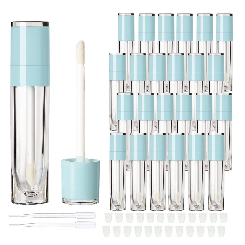 COSIDEA 25pcs Refillable Light Blue Empty 6ml Lip Gloss Tubes