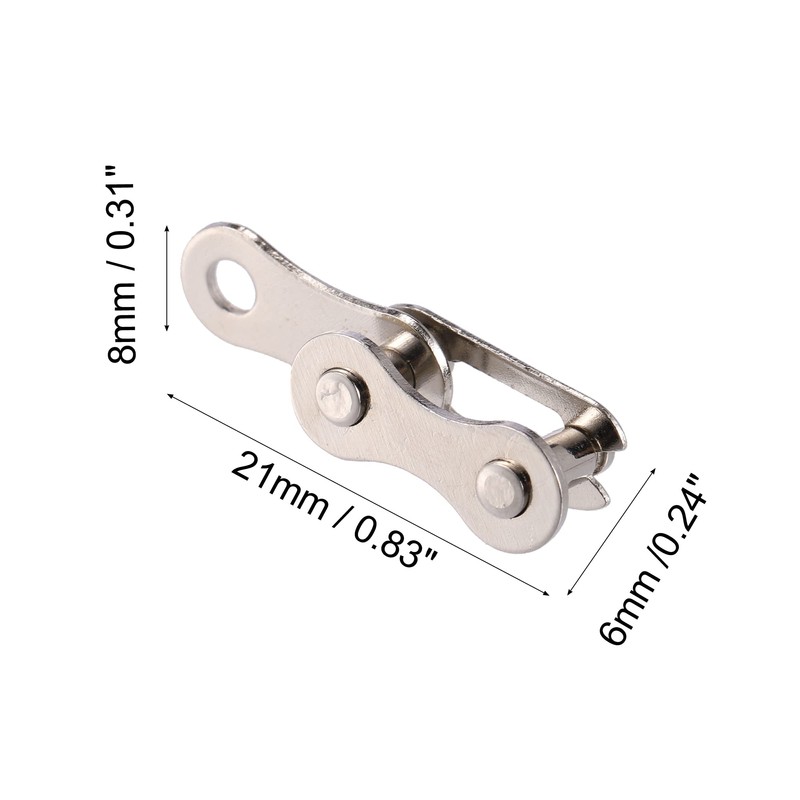X AUTOHAUX 6 Pair Single Speed Silver Tone Chain Master