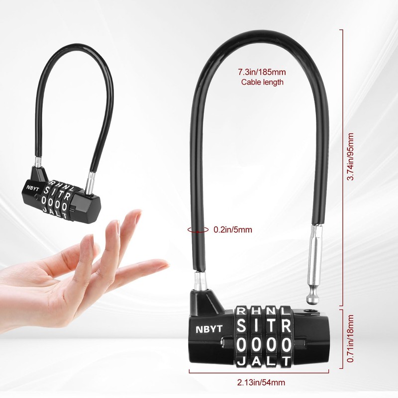 Lawnize Cable Locks with Letters, Text, Words Combination,Steel Cable Rope