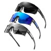 QALLY Polarized Sports Sunglasses for Men, UV400 Protection Mens Sunglasses