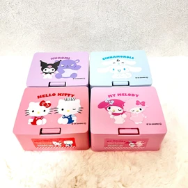 Can do Hellow Kitty One Push One Touch - Caja de cosméticos con tapa tipo abierto de 4.2 x 3.5 x 2 pulgadas, multicolor, japonés, rosa coral, Rosado, Estuche pequeño