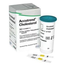 Tiras Reactivas Accutrend Colesterol Caja Con 25 Tiras Blanco
