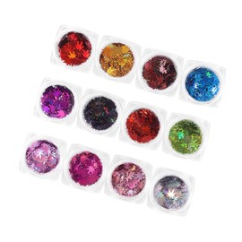 minkissy Manicure Sequins 12pcs Maple Design Shining Pieces Nail Art Supplies for Party Stage