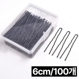 Prenty bun hair bobby pin U pin U-shaped pin, 1 set, 100 pieces / 프렌티 올림머리 헤어 실핀 유핀 U자핀, 1세트, 100개