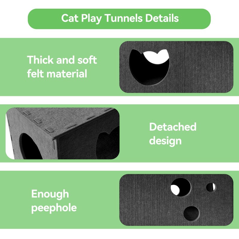 Cat Tunnel for Indoor Cats, DIY Transformable Cat Hideaway Cave,