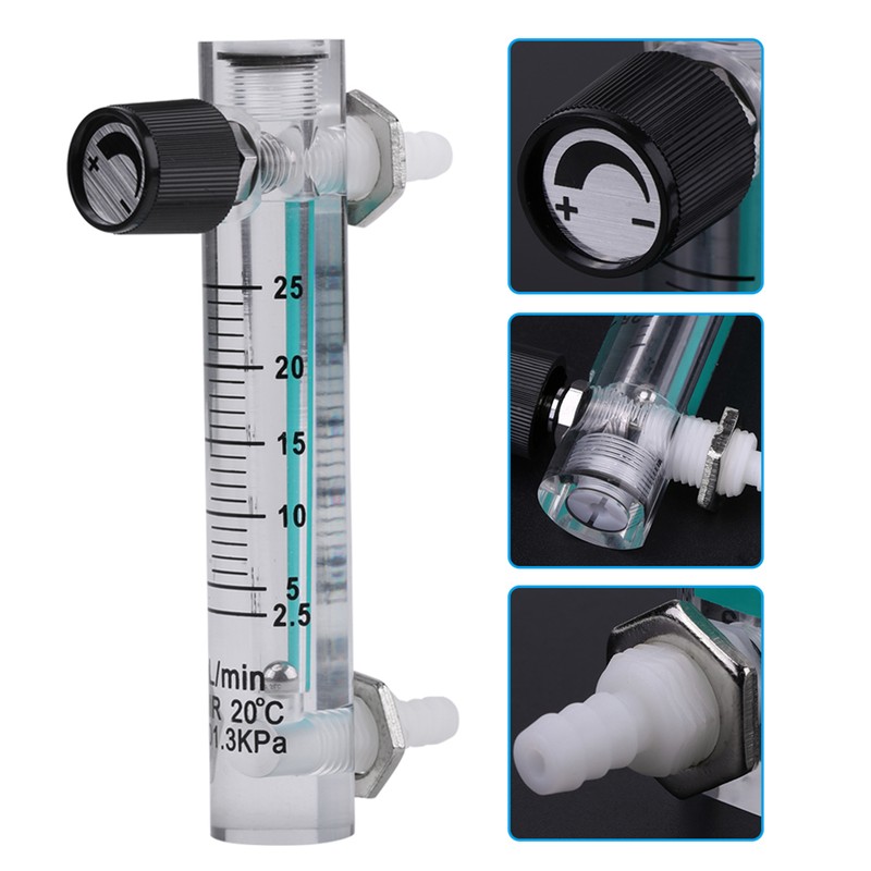LZQ-5 Flowmeter 2.5-25LPM Flow Meter with Control Valve for Oxygen/Air/Gas