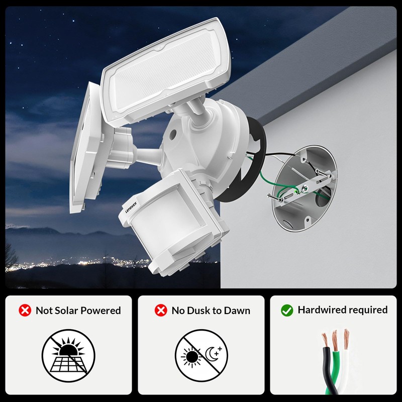 LEPOWER 30W LED Security Lights Motion Sensor Outdoor, 3200LM, 5500K,