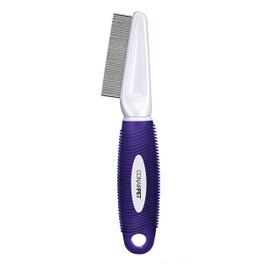 CONAIRPRO dog & cat Pet brush for Flea and Tick Removal, 1/2" Stainless Steel Comb with Memory Grip Handle, Purple