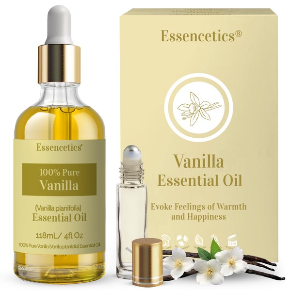 Essencetics Vanilla Essential Oil Blend - 4oz Glass Bottle with