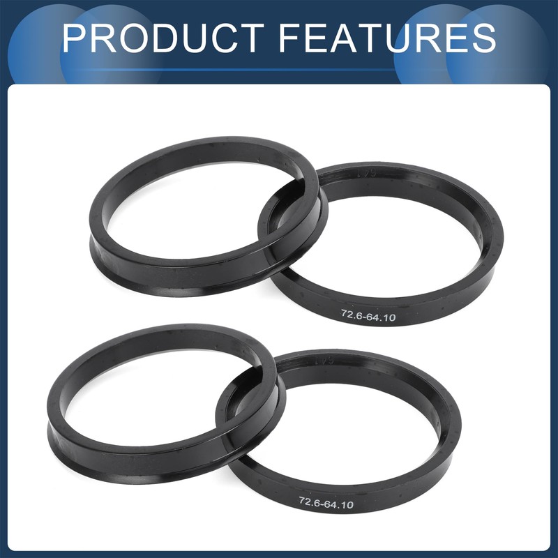 INFINAUTO Hub Centering Rings 64.1mm ID 72.6mm OD Car Wheel