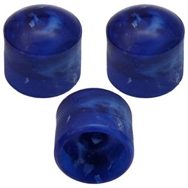 Pack of 3 6mm Round Hole Marbled Colour Domed Top Guitar Tone/Volume Control Knob (Blue)