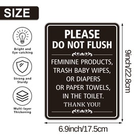 Sigicanage (2 PACK) Do Not Flush Sign for Bathroom, Self-adhesive Do Not Flush Anything Except Toilet Paper Sign, 9 x 6 Inch Signs for Business and Home (red)