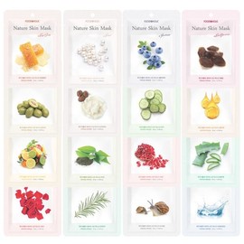 (100 sheets + 1 pack per day Nature Skin Ultra-adhesive Mask Pack Moisturizing Soothing Elasticity Care 04 Snail + Blueberry + Olive + Pomegranate + Shea Butter 20 / (100매+1일1팩 네이처스킨 초밀착 마스크팩 보습 진정 탄력케어 04스네일+블루베리+올리브+석류+시어버터20