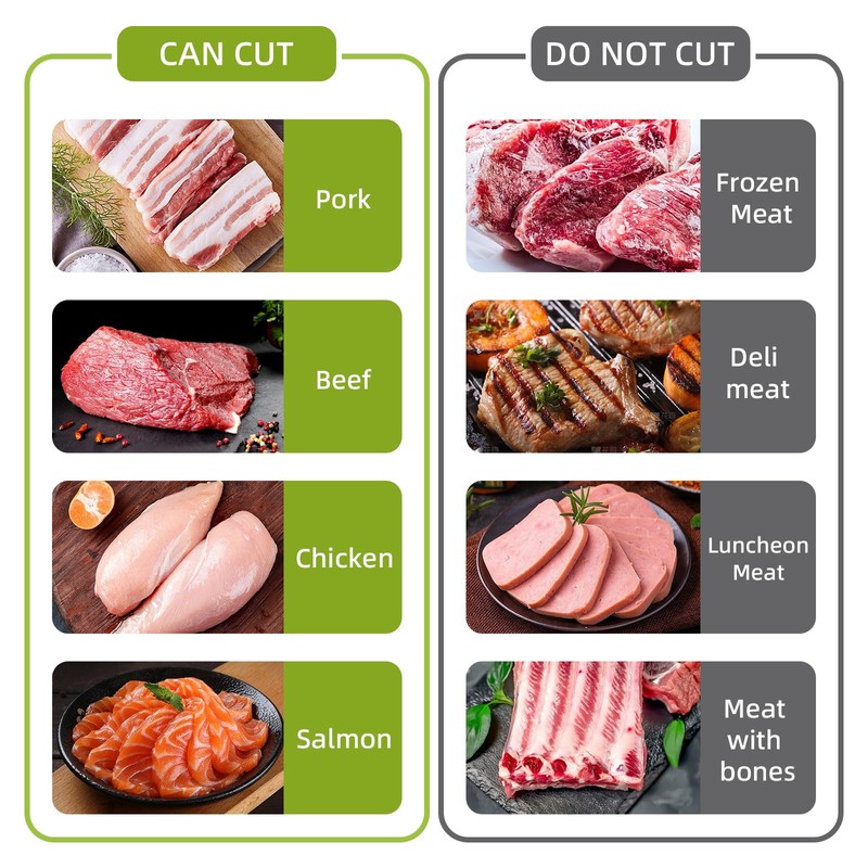 SupMaKin Fresh Meat Slicer, Thickness Adjustable 2 or 4 mm,