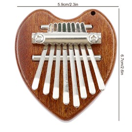 Luckious Mini Thumb Piano - Portable 8-Key Kalimba Solid Wood Finger Piano, Heart-Shaped or Teardrop-Shaped, Ideal Music Gift