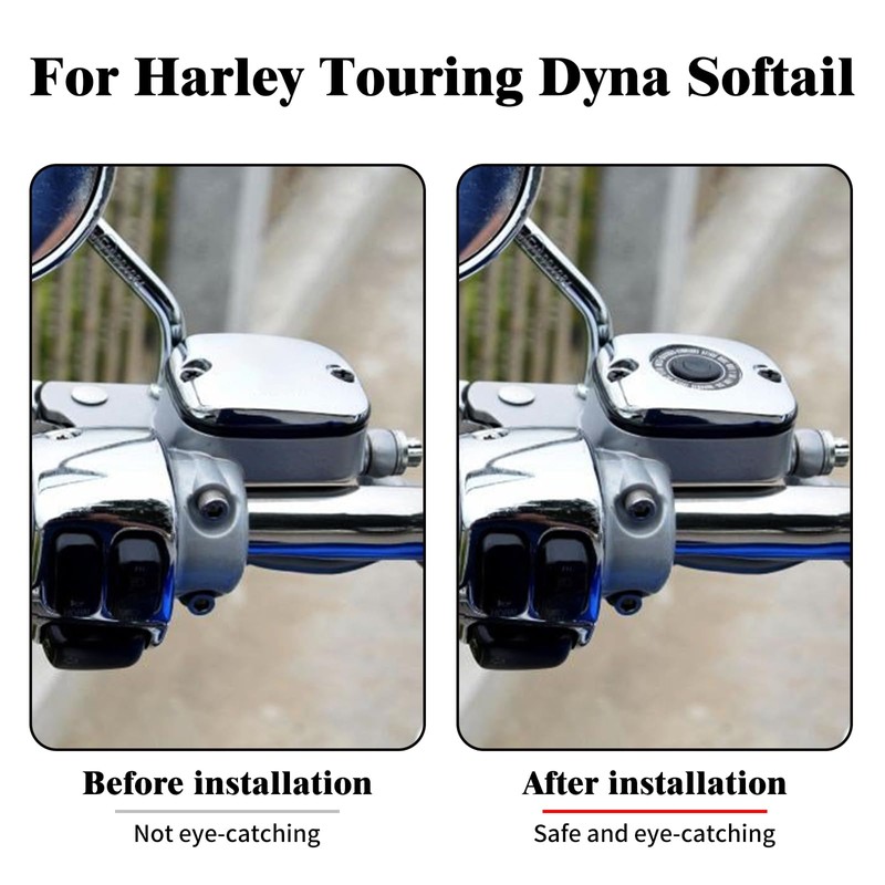HDBUBALUS Front Brake Master Cylinder Cover Fit for Harley Touring