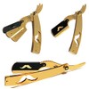 Gold Dipped Barber Straight Edge Razor Compatible with Double Edge
