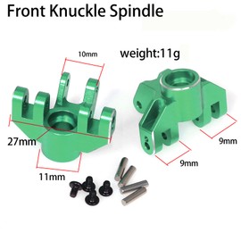Front Spindle Metal Aluminum for Losi 1/18 Mini LMT 4X4 Brushed Monster Truck，Replacement for LOS214041 Upgrade Parts Front Knuckle Spindle for Losi - LOS01026 1/18 Mini LMT Monster (Green Anodized)