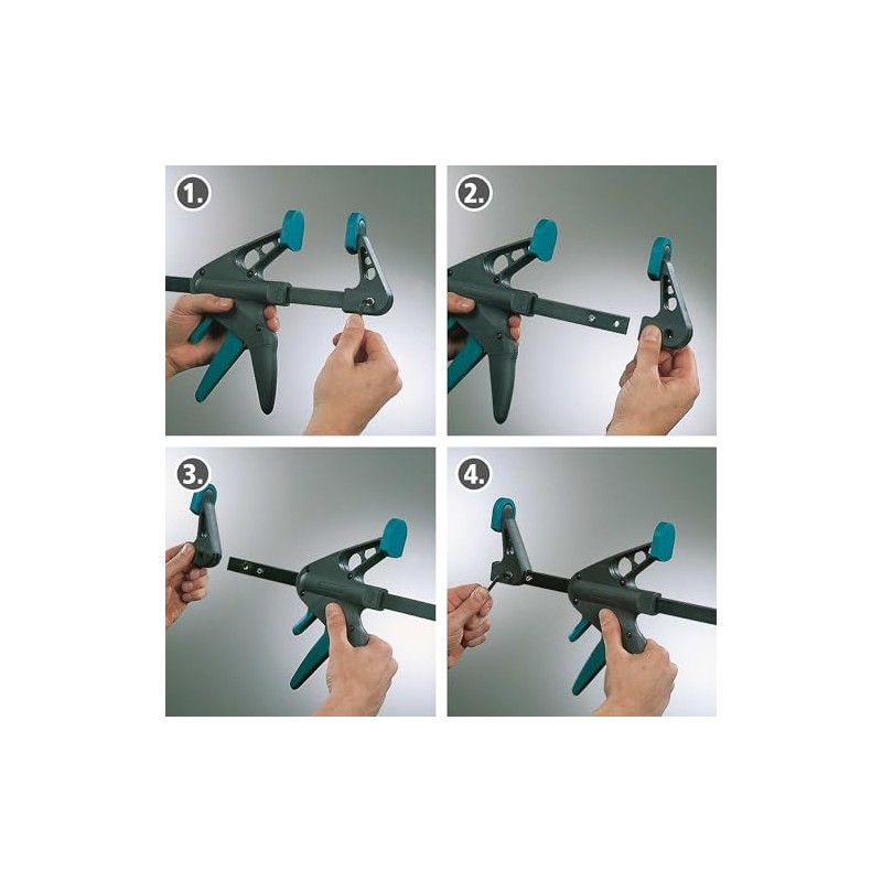Wolfcraft 3455100 Mini One-Handed Clamps 40-110 mm, Set of 2