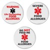 Set 3 Warning Life Threatening Food Allergies/Do Not Feed 3"