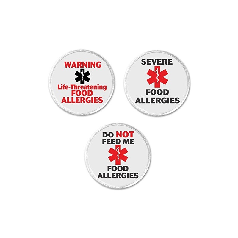 Set 3 Warning Life Threatening Food Allergies/Do Not Feed 3"