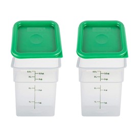 Cambro 4SFSPP190 4 Qt. Translucent Container with SFC2452 Kelly Green Lid, 4Quart, pack of 2