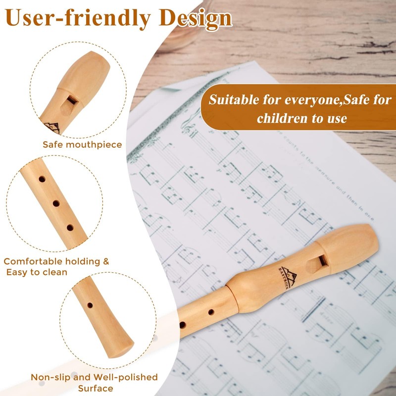 Eastrock Recorder Instrument for Adults Beginners Maple Wood C Key
