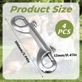 Colorich Pack of 4 Double Carabiners, Carabiner Hook Key Ring, Small Carabiner Hook, Keychain for Camping, Travel, Backpack, Dog Lead