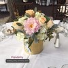 WGVI Gold Etched Ceramic Cylinder Vase Width 3.75" Height 4",