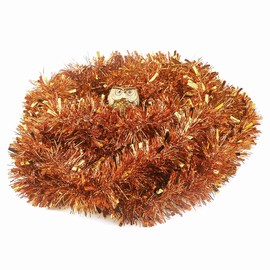 VEYLIN 10 Meters Copper Chunky Christmas Tinsel for Xmas Tree Decorations