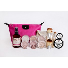 TIMELESS LOOK KIT (DEEP TAN) Full Size Mineral Makeup Set Matte Foundation Bare Face Sheer Powder Cover