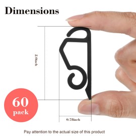 Marsui Christmas Light Clips Outdoor Gutter Hooks Weatherproof Outdoor Lights Clip Holiday Light Clips for Christmas Decoration Fairy Lights (Black, 60 Pieces)