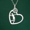 TEAMER Heart Volleyball Player Necklace Delicate Volleyball Pendant Fashion Sports