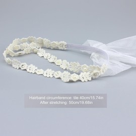 Visxcnu 1 Piece White Baby Hair Band Floral Elastic Headband Pearl Rhinestone Baby Girl Headbands Soft Newborn Toddler Hair Accessories