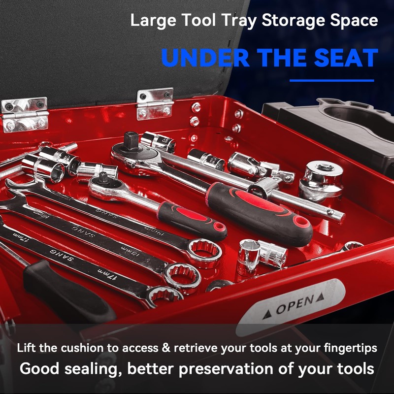 FreekyFit Rolling Creeper Garage Shop Seat for Men, Padded Mechanics