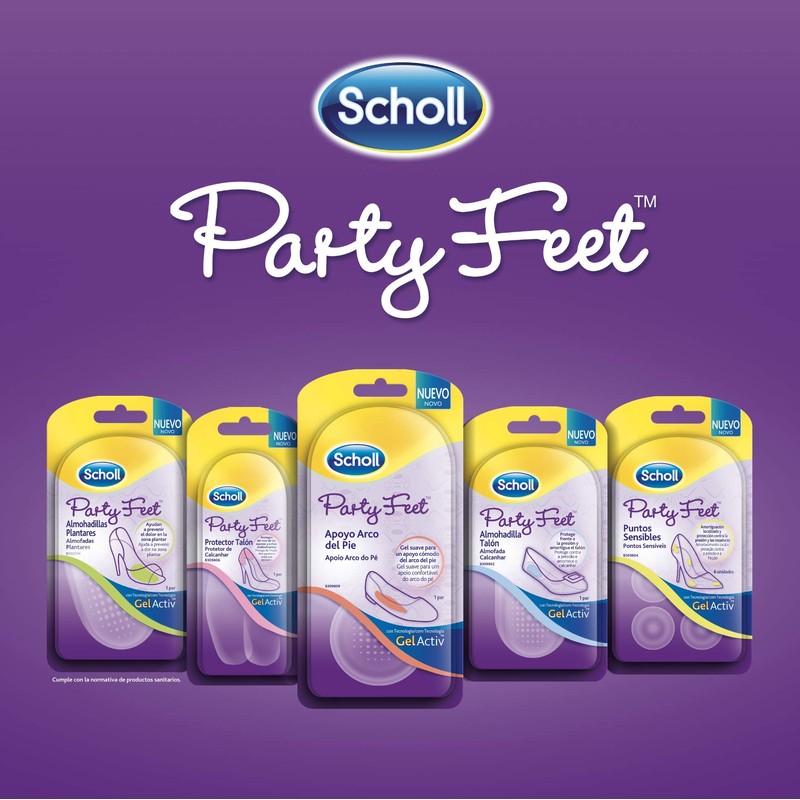 Scholl Party Feet Sensitive Punkte Pads mit Aktiv-Gel-Technologie, anpassbar an
