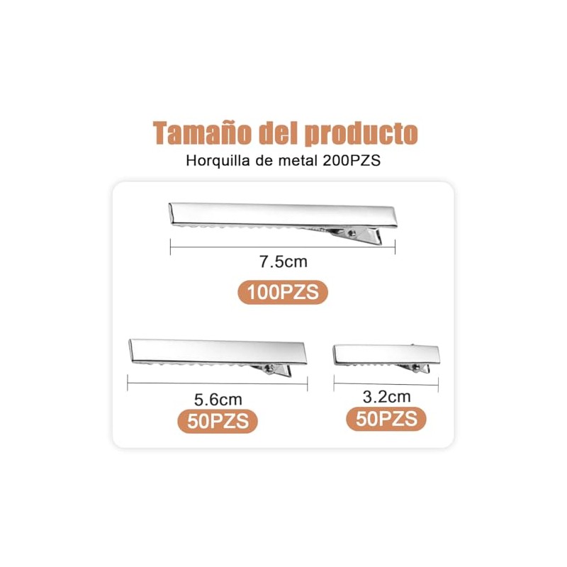 Kit 200 Pzs Pinzas de Cocodrilo para Cabello, Pinzas para