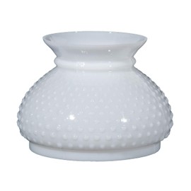 B&P Lamp® 7" Fitter Cased White Hobnail Shade With Plain Top