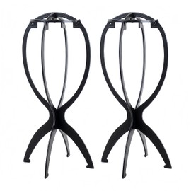 Wig Stand, Black, Assembly Type, Folding, Wig, Care Supplies, Prevents Deformation, Storage, Wig Stand (Black, 2 Pieces)