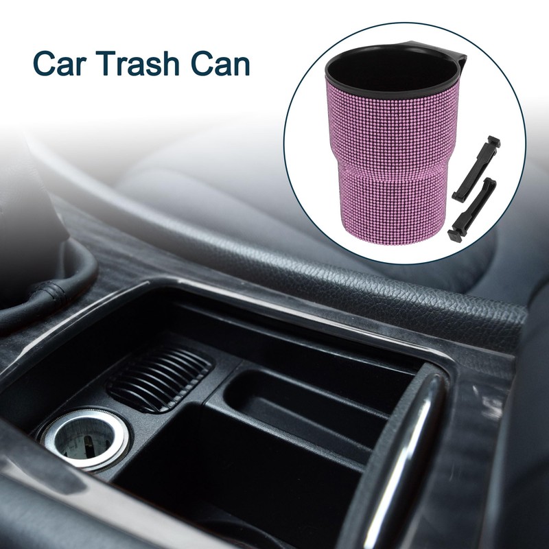 TUCKBOLD Car Trash Can Portable Seat Back Trash Bin Pink