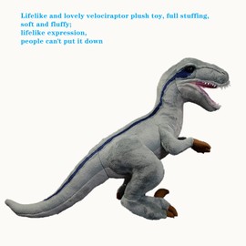 Tiny Heart Simulation Velociraptor Plush Toy, 16 Inch Velociraptor Dragon Stuffed Animals Realistic Doll Home Decor Collectibles Soft for Kids Boys