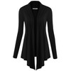 LL WSK850 Womens Draped Open- Front Cardigan XL Black