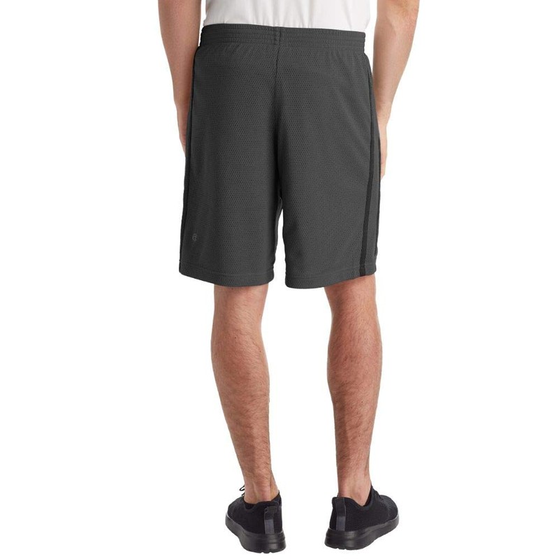 C9 Champion Men's Mesh Shorts-10" Inseam, Railroad Gray/Ebony, L