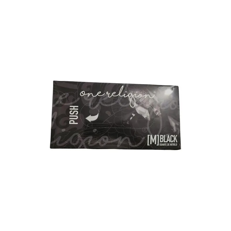 Guantes Desechables One Religion De Nitrilo Negro 100pzs