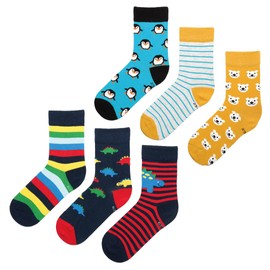 HOGSO 6 Pairs of Children's Socks Boys & Girls Cotton Children's Socks, H0104