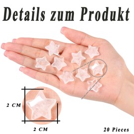 AWARDSEN Set of 20 Star Crystals, Rock Crystal Healing Stones Crystals Set, Gemstones, White Stones, Glutstones, Crystal Star Crystal for Reiki Ornaments and Meditation