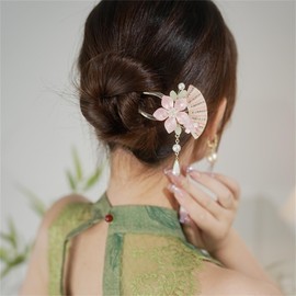 Metal Flower Hair Stick,2 PCS Floral Hairpin Hair Chopsticks Hair Clip Chignon Pin Hair Decor Hair Accessories for Women Girls 036#01