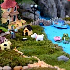 Woohome 170 PCS Fairy Garden Accessories Outdoor, Mini House Mini Animal Fairy Garden Supplies Micro Landscape Decoration for DIY Craft Garden Decoration